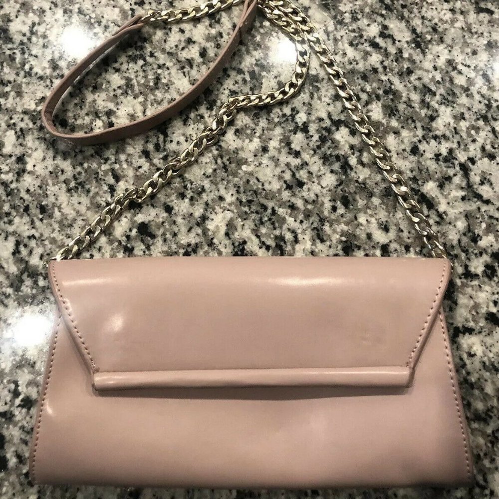 Zara Basic Collection Pink Folder Over Magnetic Crossbody Clutch Purse